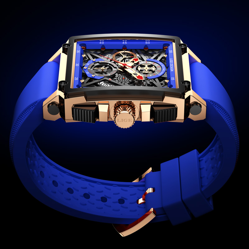 LIGE Men's Sports Chronograph  - Silicone Band Replacement recension och pris