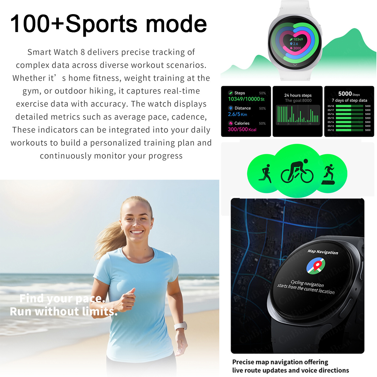 2026 New Watches 8 Mini GPS Tr - Smartwatch Face recension och pris