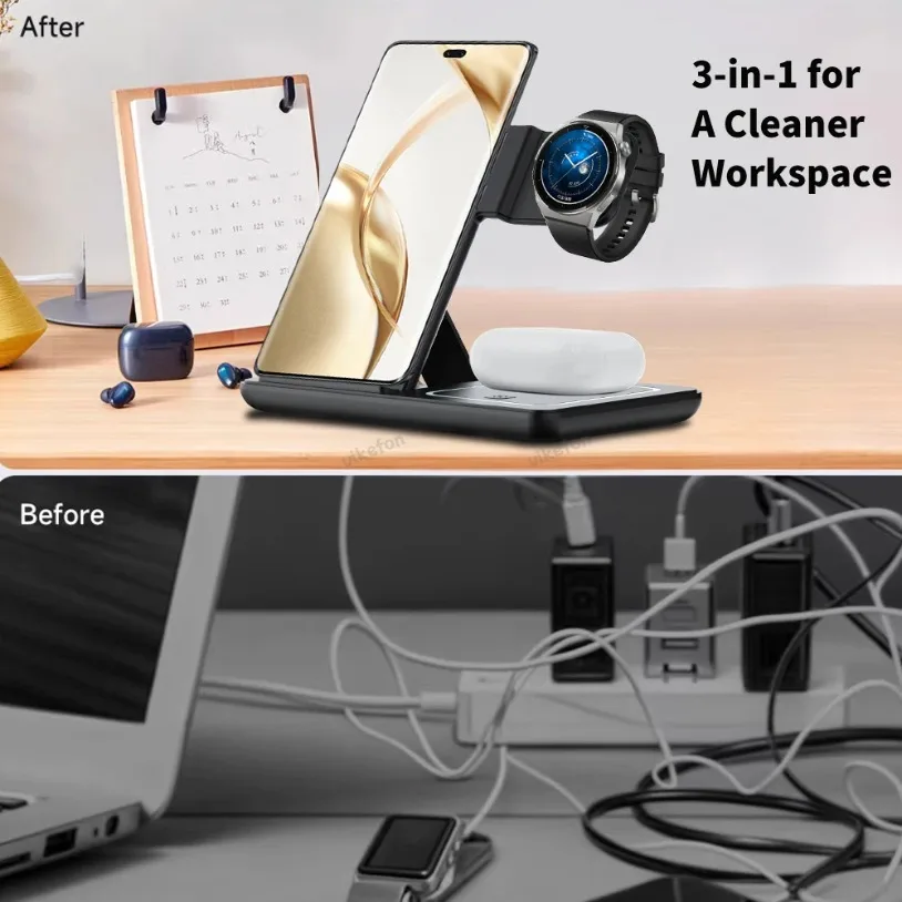 3 in 1 Foldable Wireless Charg - Wireless Charger Watch recension och pris