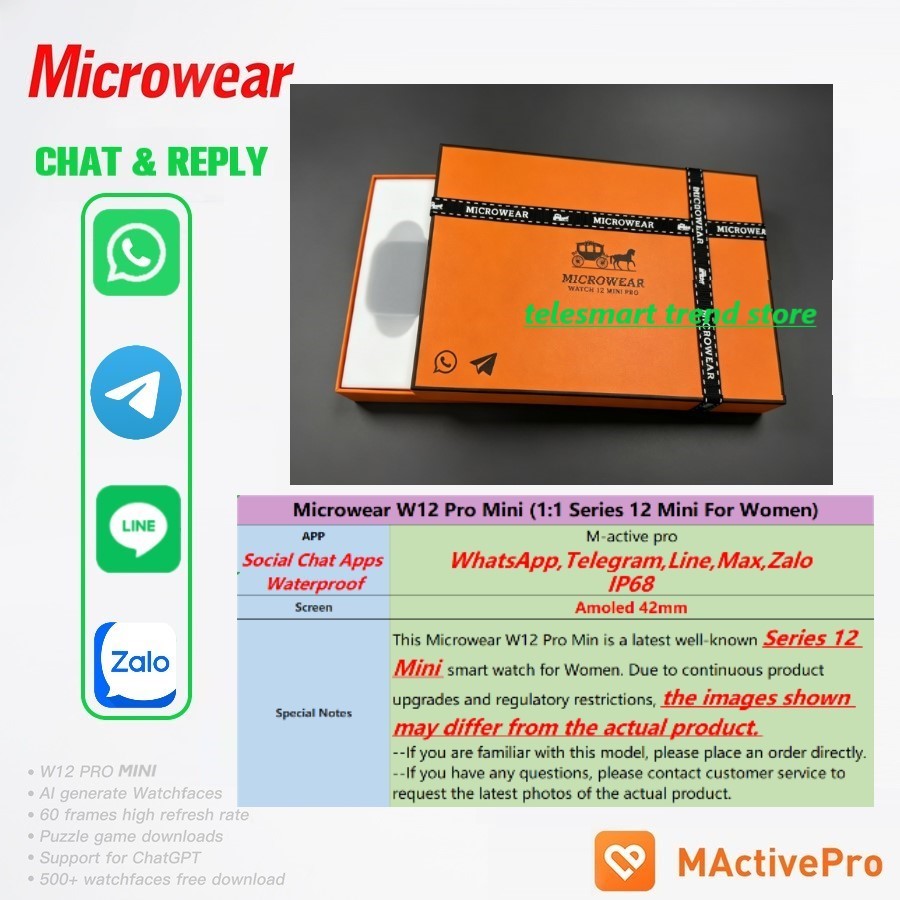 Microwear W12 Mini Pro Smart W - Smartwatch M Active recension och pris