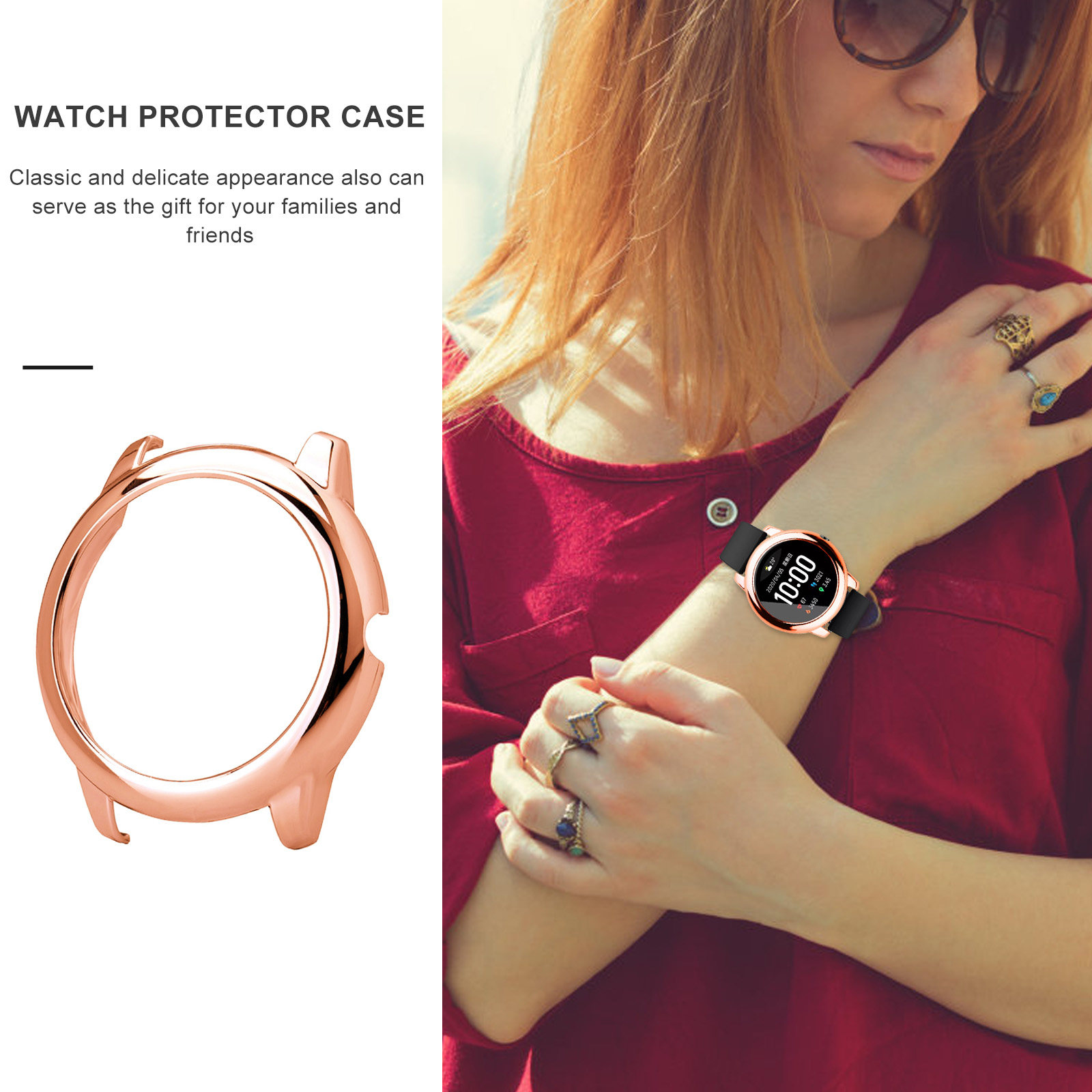 1Pcs Metal Color Protective Ca - Smartwatch Watch Accessories recension och pris