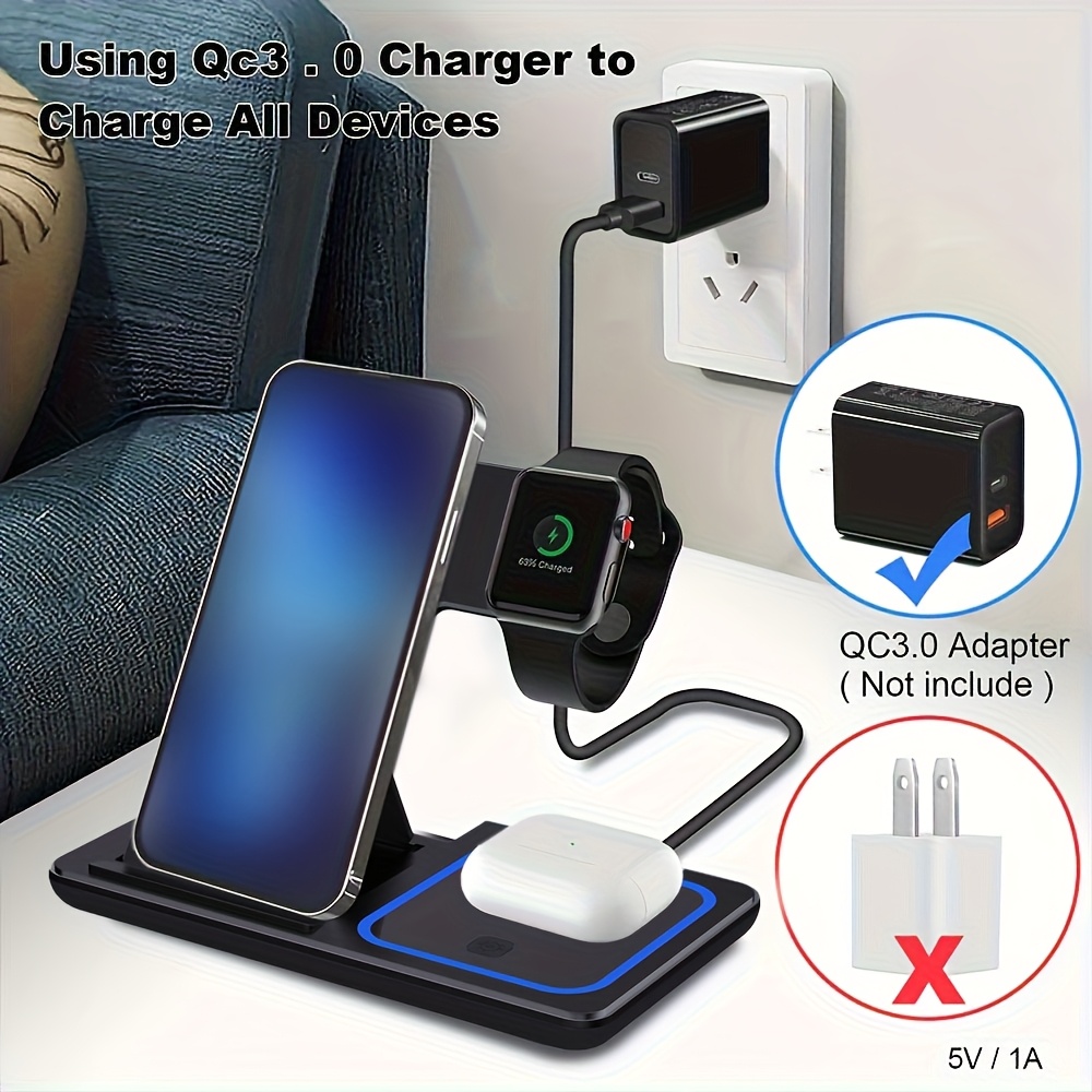 3-In-1 Foldable Wireless Charg - Wireless Charger Watch recension och pris